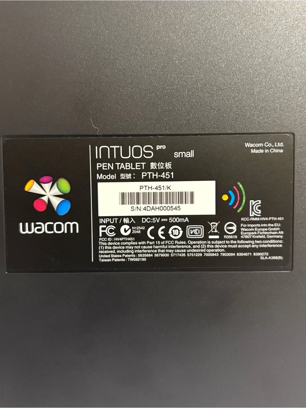 Wacom Intuos Pro Graphics Tablet - Black WO Pen
